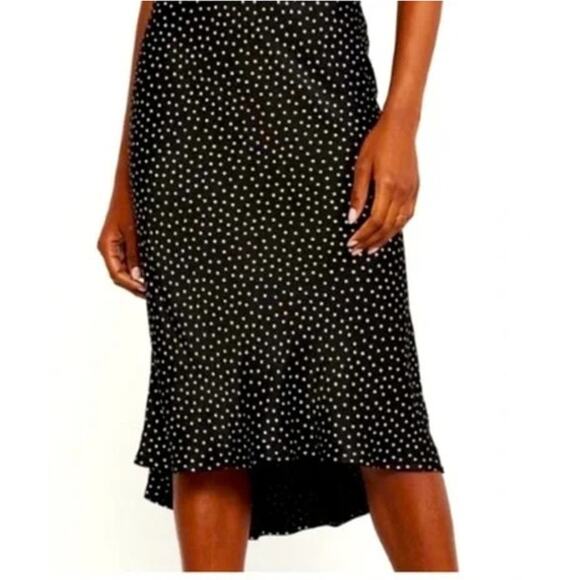 EUC Abercrombie & Fitch Polka Dot Midi Skirt Black White | Size M - Picture 1 of 10